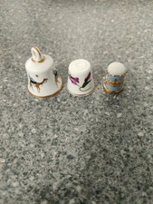 Hammersley Christmas Bell, Hammersley Thimble, Coverswell Thimble, Lot Of 3
