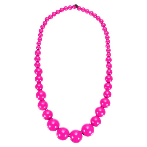 Chunky beaded necklace wood - beaded,