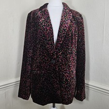 Monsoon Black Velvet Spot Blazer Fitted UK 12 Party Evening