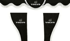 Truck Curtains Black w/ White