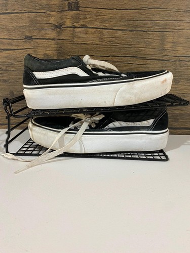 Vans black white suede leather