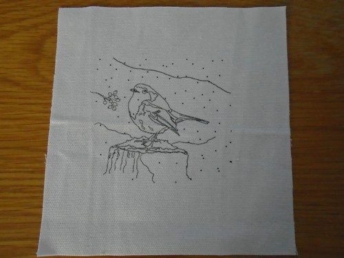 Christmas robin printed fabric - christmas,