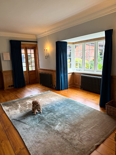 Bespoke teal velvet curtain - teal,