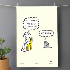 Funny Naughty Cat Tea Towel