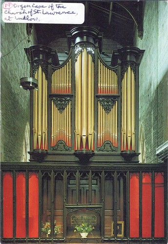 Postcard pipe organ musical - pipe,