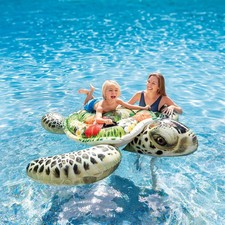 Intex Sea Turtle Inflatable Ride-On Pool Float with Handles Kids 3+ Swim Toy