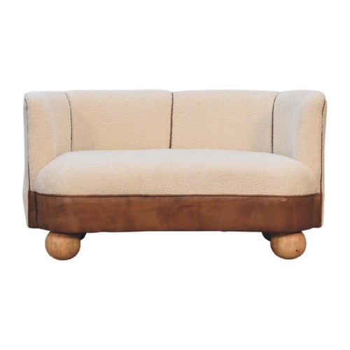 Boucle and buffalo leather - boucle,
