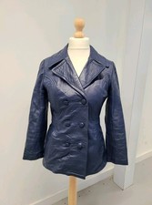 Vintage leather jacket navy - vintage,