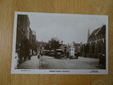 Old Real Photo Postcard of Buses in Market Place, Lichfield, Staffordshire