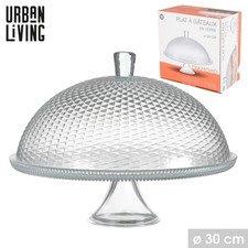 Diamond 30cm Footed Glass Cake