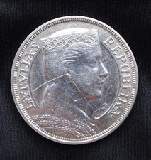 Latvian 1931 year 5 Lats Silver Coin