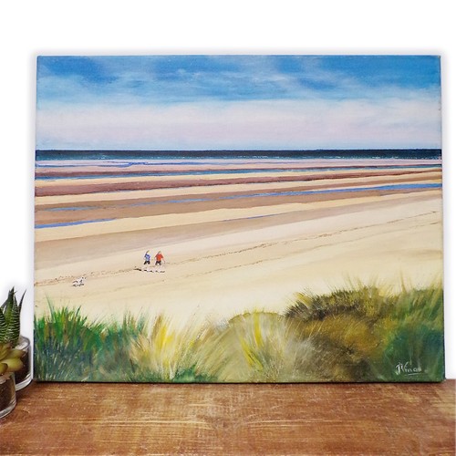 Beach scene painting canvas - painting,