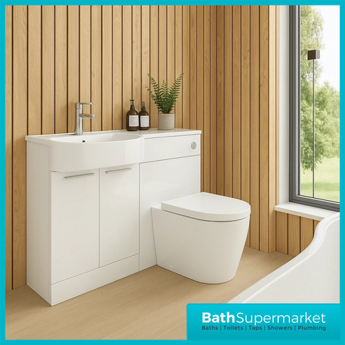 White bathroom vanity unit - white,