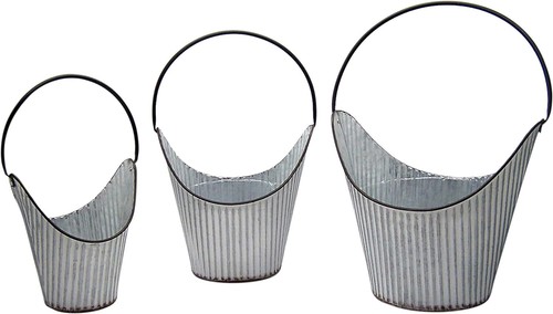 Galvanized metal bucket - metal,