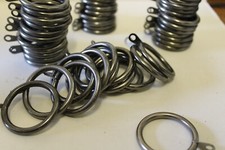 Silver Curtain metal RINGS  48 rings 45mm dia 35mm inner