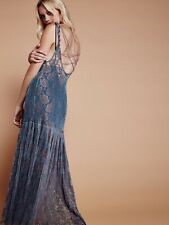 RRP $250 - Free People Harlow Party Elegant Maxi Dress, Sea Blue, X-Small