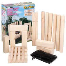 30cm King Kubb Wooden Birch Game Family Outdoor Garden Toy Chess Party Games Fun