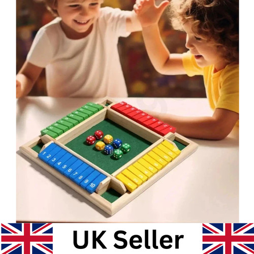 Wooden dice board game - board, shut