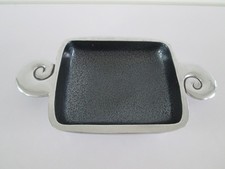 RARE CARROL BOYES OF SOUTH AFRICA STAINLESS STEEL WAVE SERVING BOWL TWIN HANDLED