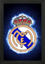 Real Madrid Logo Neon Framed