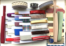 29 ASSORTED RIBBON type - Appr 40M - Different widths colours - Christmas Tartan