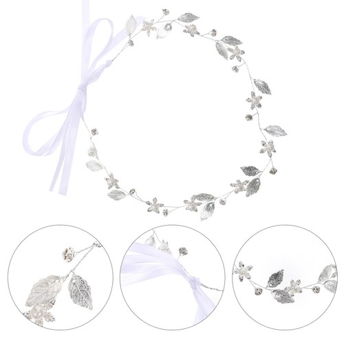 Silver leaf bridal hair vine - hair,