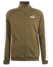 PUMA Mens Olive Green & White Clean Fleece Tracksuit Jacket Large NEW