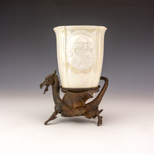 Albany - Prince Charles & Lady Diana Commemorative Vase - On Bronze Dragon Stand