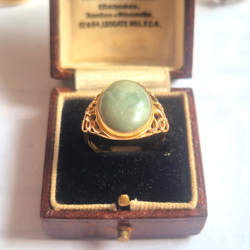 Vintag 9ct gold jade - gold,