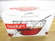 BODUM College Glass Bowl Punch Set 6 Cups & Ladle Festive Party Celebration