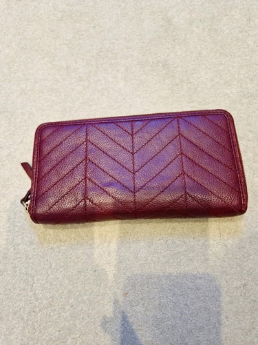 Purple leather large zip - purple,