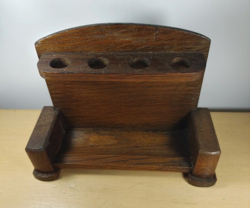 Vintage wood wooden pipe - , stand