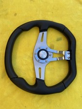 Genuine Momo Trek R, 350mm Black Leather Steering Wheel with Horn button..  7A