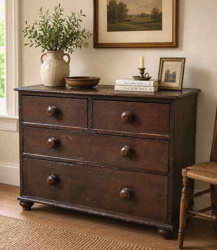 Victorian pine chest - pine,