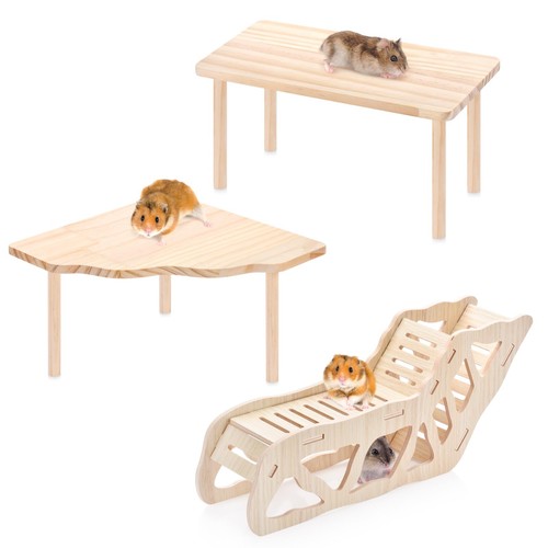3piece natural wooden hamster