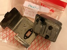 EXHAUST MUFFLER BOX WITH HEAT SHIELD - Mantis Petrol Tiller Rotovator Cultivator