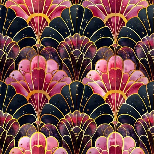 20x pink baroque art deco - pink,