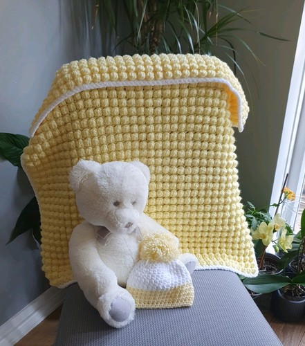Hand knitted baby blanket - hand,