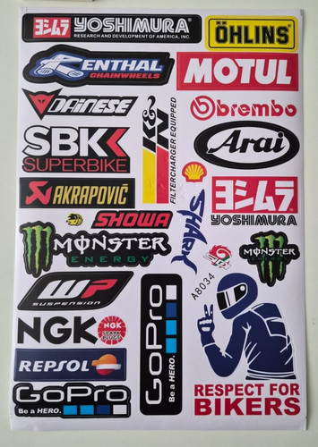 Motorbike sticker sheet - sheet, a4