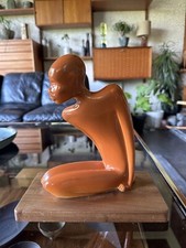 Fantastic Hagenauer / Art Deco Style Ceramic Figure Of Kneeling African Man