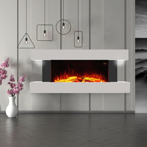 Electric fireplace kit - fireplace, white
