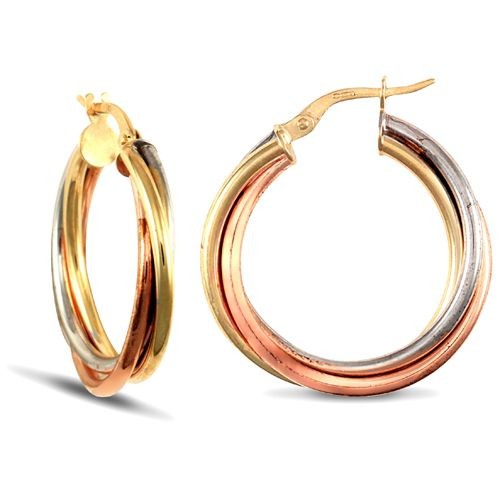 Creole earrings yellow white - yellow,
