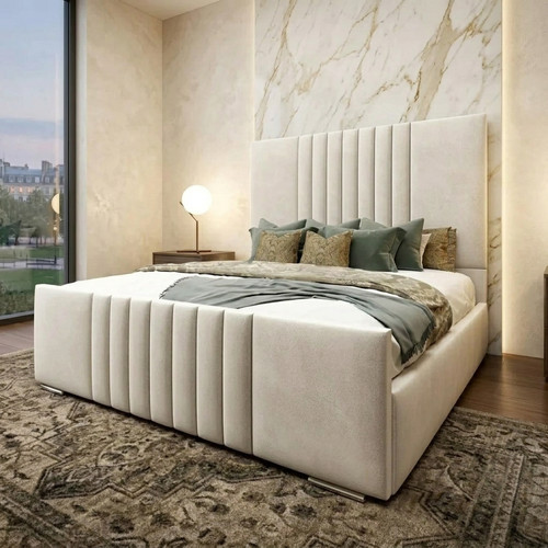 Plush velvet gas lift ottoman - plush,