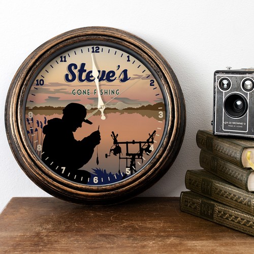 Personalised wall clock carp - clock,
