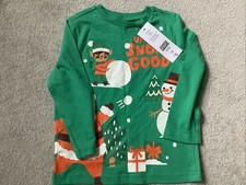 Boys Age 3-4 Christmas Long Sleeve Top Up To Snow Good F&F New