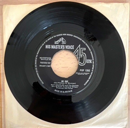 Ray charles vinyl single - ray, 7"