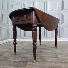 Antique Mahogany Pembroke Table – Georgian Victorian Drop Leaf Centre Drawers