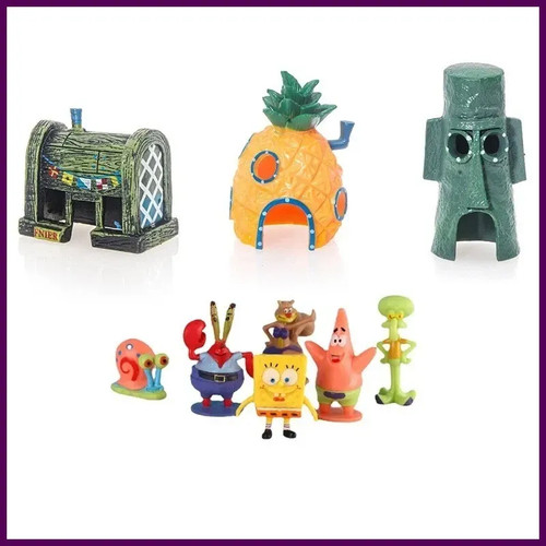 6pcs spongebob aquarium - 6pcs,