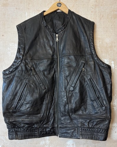 Mens leather waistcoat - waistcoat, xl