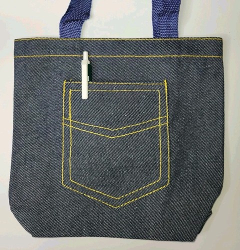 Denim blue jean handbag - blue,